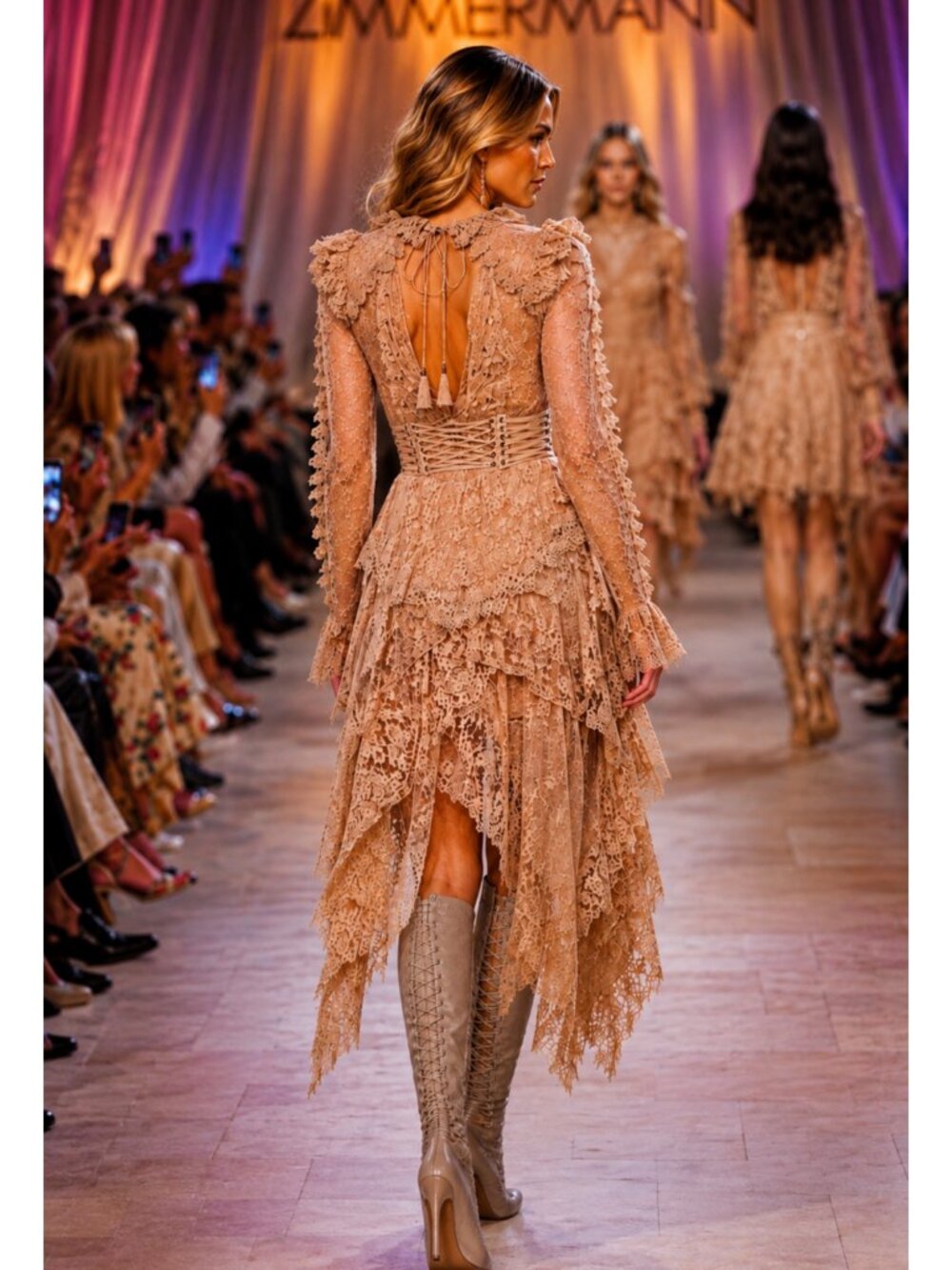 ZIMMERMANN Runway Bowerbird Romance Cotton-blend Dress In Dove Size S NEW - Picture 10 of 16